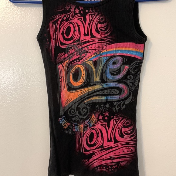 Arizona Jean Company black medium 10 / 12 tank top love graphics - Picture 1 of 6